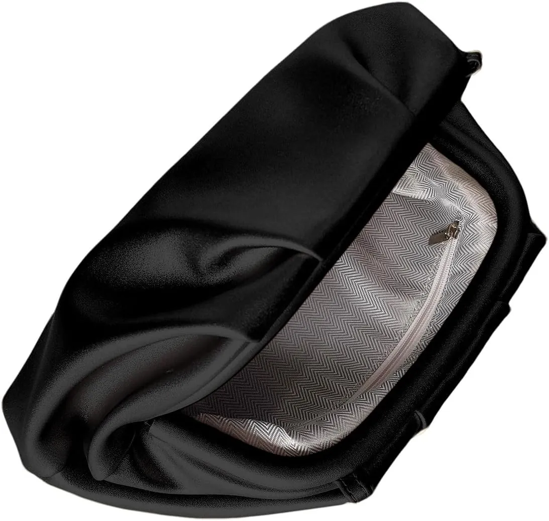 Elegant Pleated Vegan Leather Clutch Purse for Women - Stylish Soft PU Evening Handbag