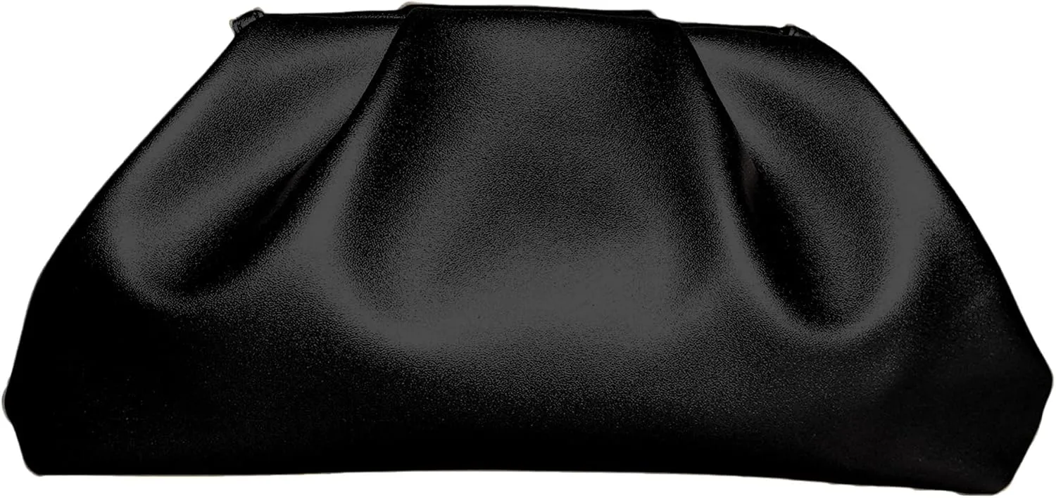 Elegant Pleated Vegan Leather Clutch Purse for Women - Stylish Soft PU Evening Handbag