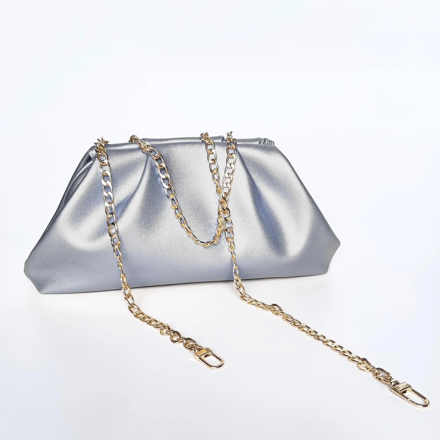 Elegant Pleated Vegan Leather Clutch Purse for Women - Stylish Soft PU Evening Handbag