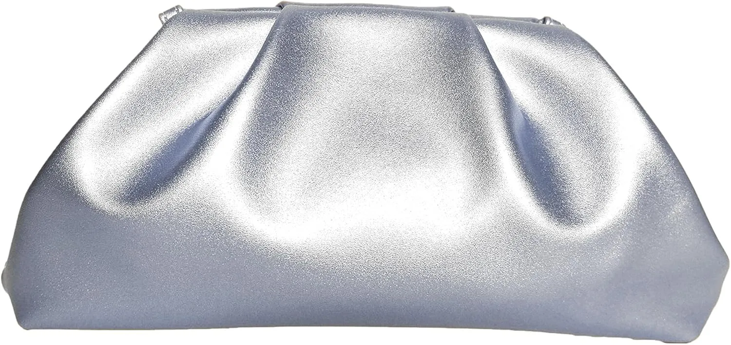Elegant Pleated Vegan Leather Clutch Purse for Women - Stylish Soft PU Evening Handbag