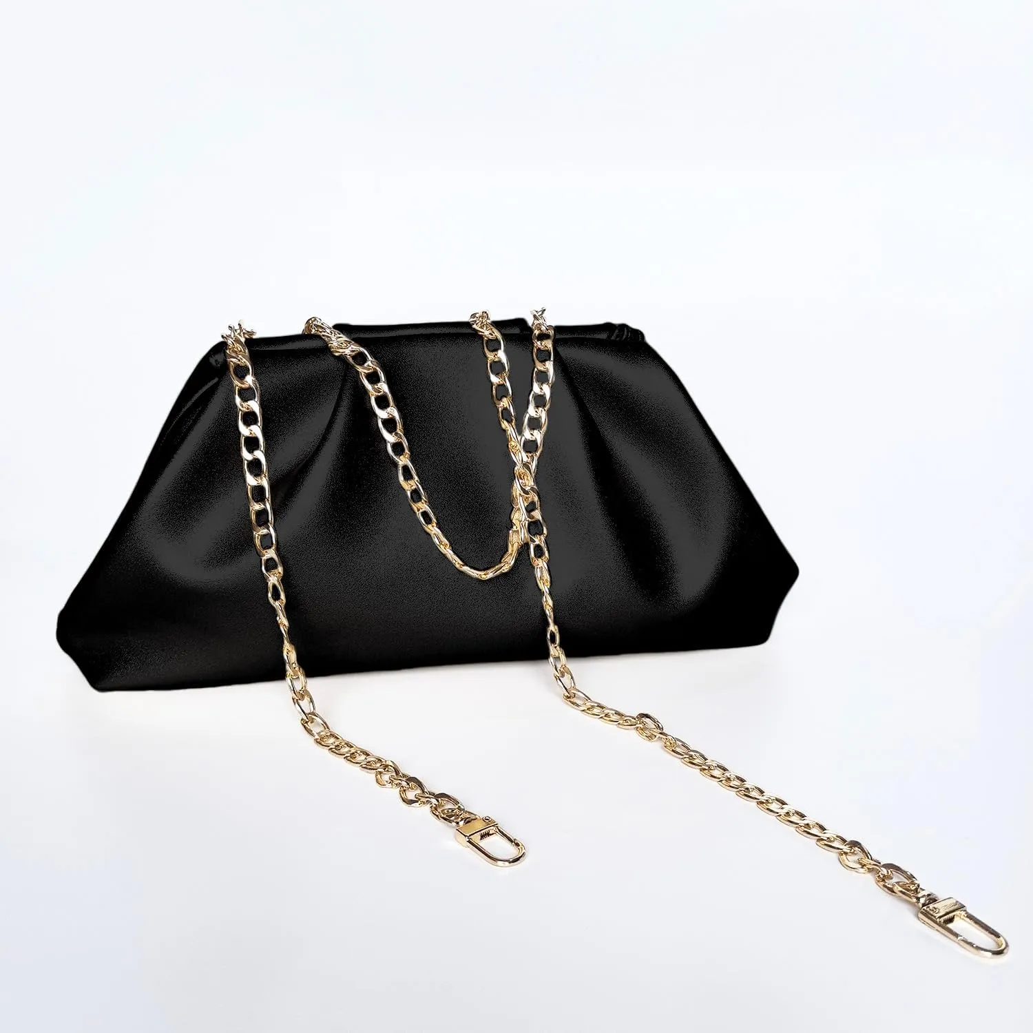 Elegant Pleated Vegan Leather Clutch Purse for Women - Stylish Soft PU Evening Handbag