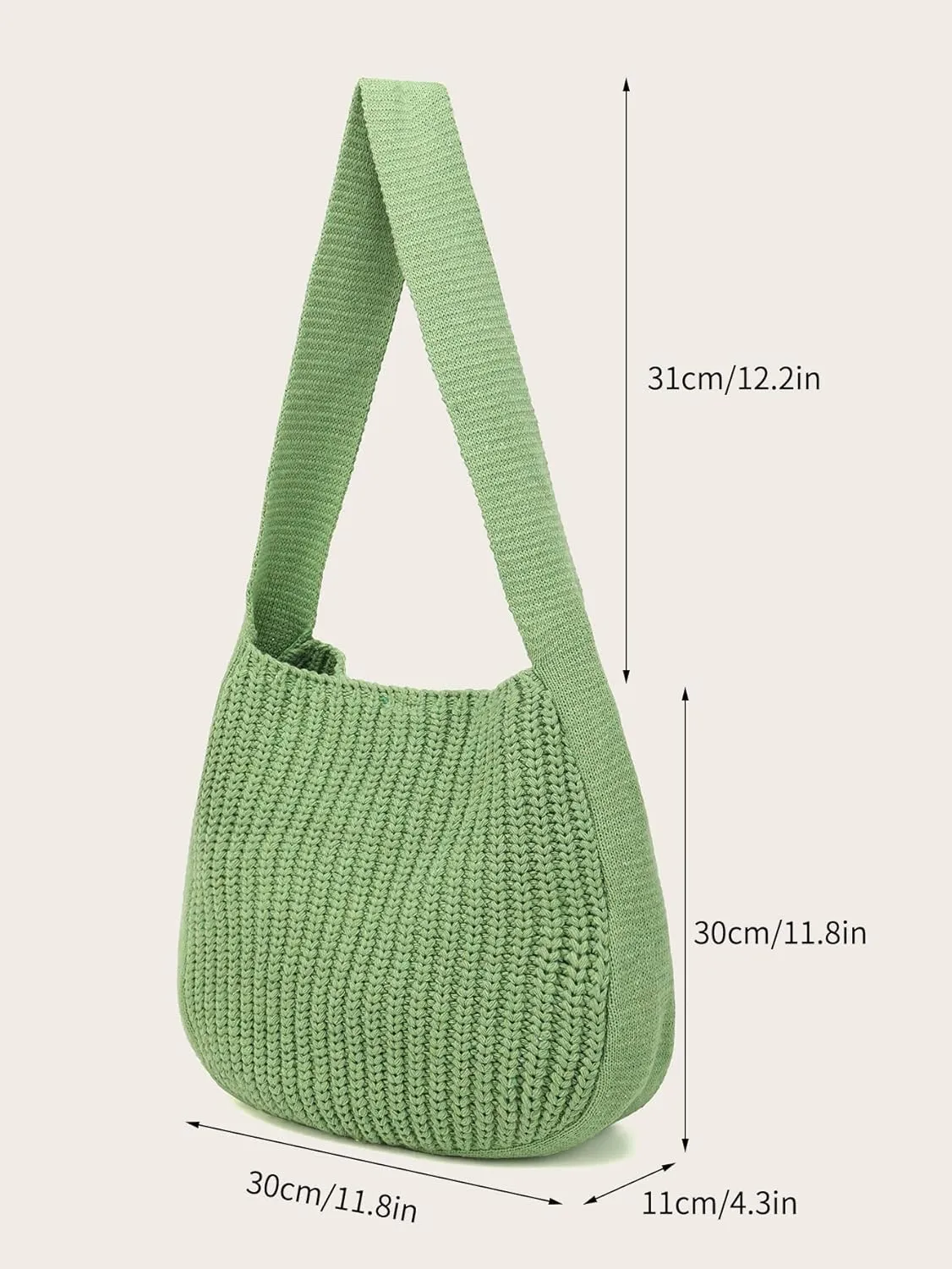 ENBEI Women's Crochet Tote Bag Knit Shoulder bag,Aesthetic Bag,Cute Eco-Friendly Tote for Travel,Daily Use,Gift Box Packaging