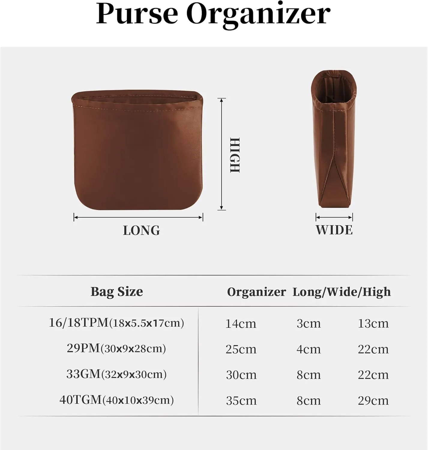 Evelyne 29 PM Organizer, Bag Organizer Insert Compatible with Hermes Evelyne 29 Bags, Silky Bag Divider Organizer with Multiple Pockets (Gold, 29 PM)