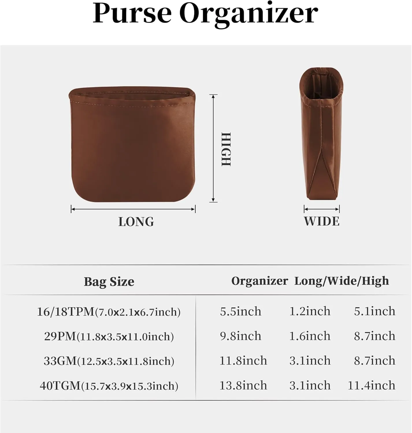 Evelyne 29 PM Organizer, Bag Organizer Insert Compatible with Hermes Evelyne 29 Bags, Silky Bag Divider Organizer with Multiple Pockets (Gold, 29 PM)
