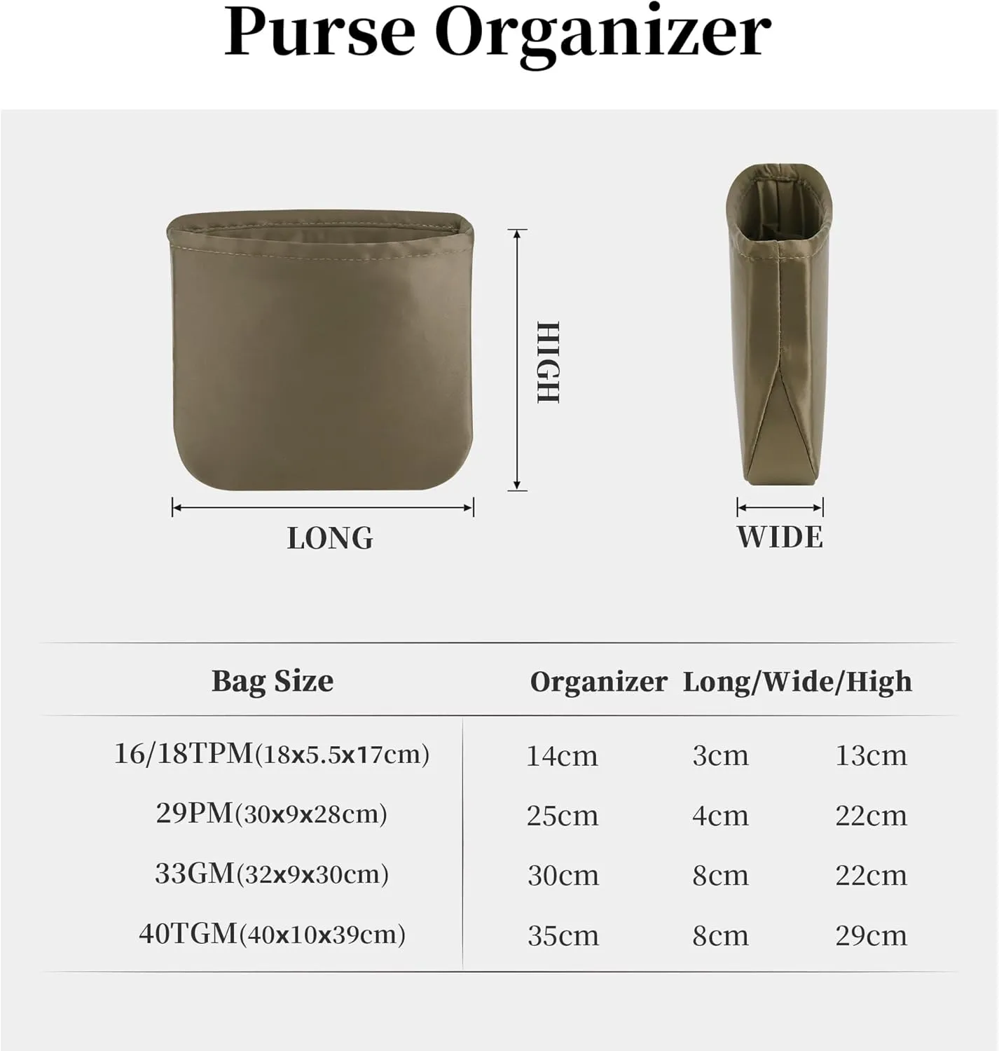 Evelyne 29 PM Organizer, Purse Organizer Insert Compatible with Hermes Evelyne Bags, Lightweight Shaper with Multiple Pockets (Etoupe grey, 29 PM)