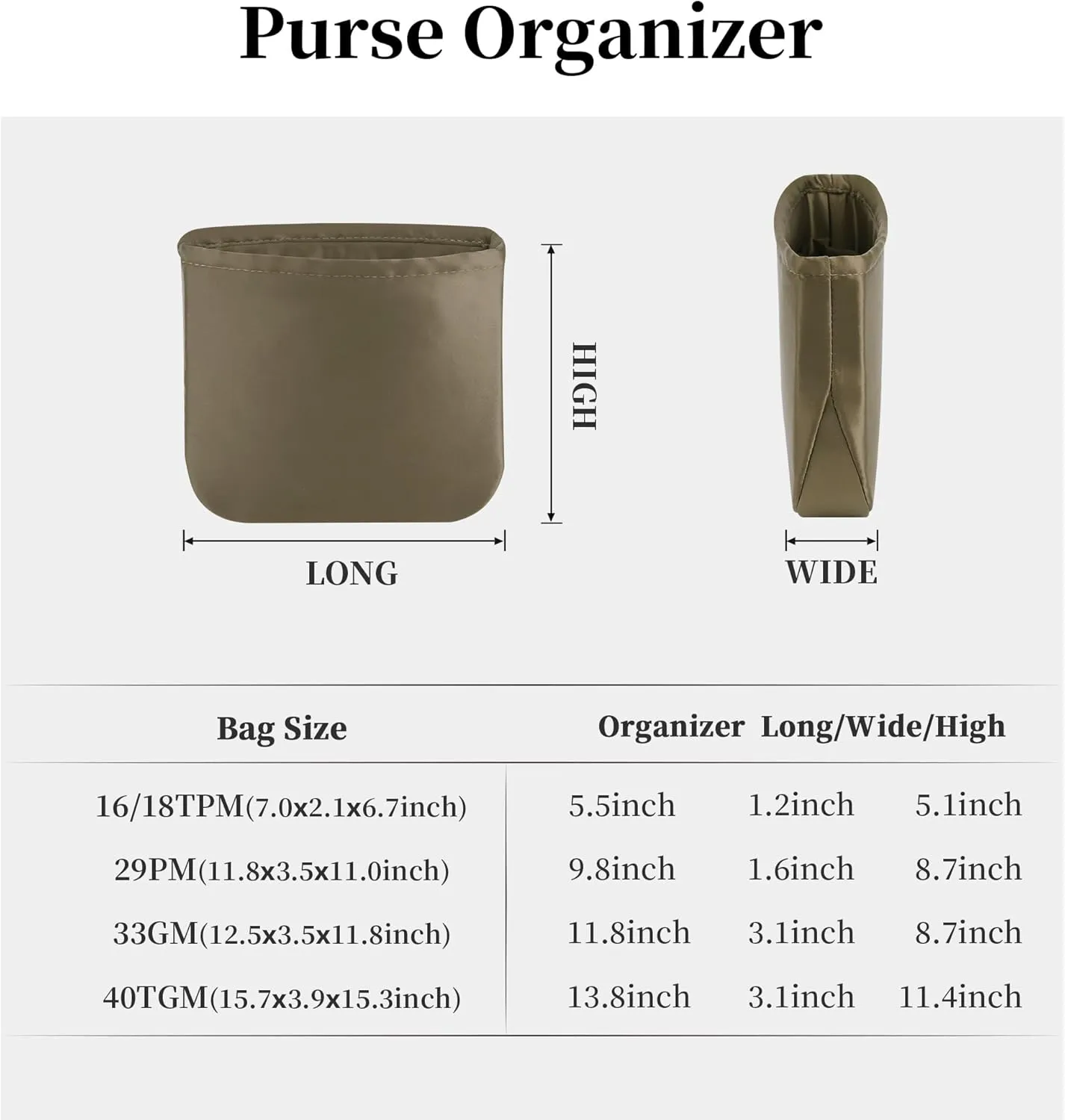 Evelyne 29 PM Organizer, Purse Organizer Insert Compatible with Hermes Evelyne Bags, Lightweight Shaper with Multiple Pockets (Etoupe grey, 29 PM)