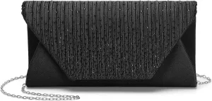 Evening Bags Clutch Purses for Women Formal, Purse Handbag Crossbody Bag Crystal Rhinestone with Chain Strap Shoulder Bag Sparkly for Wedding Guest Party Black
