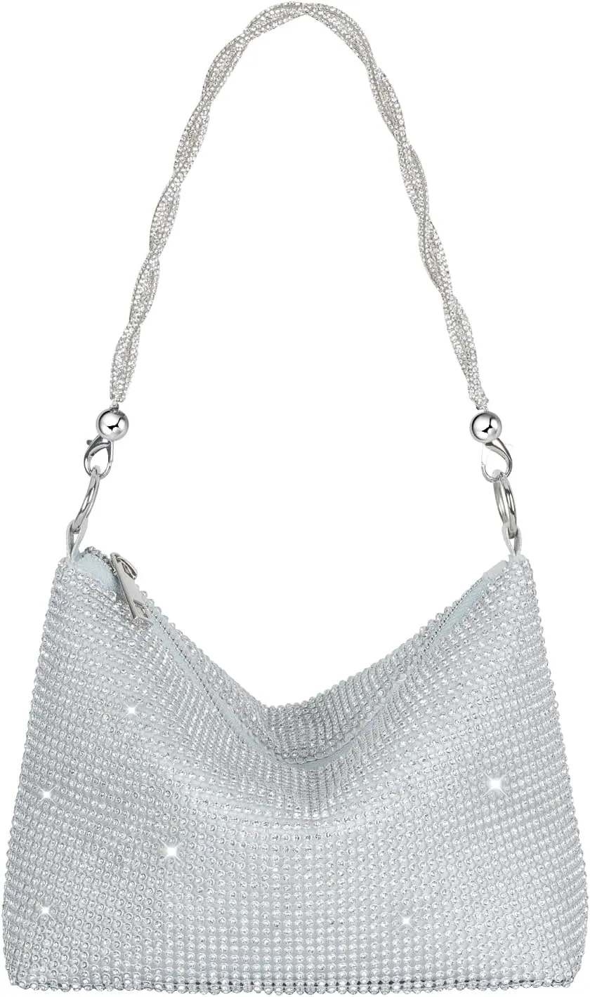 Evening Bags for Women Formal Rhinestone Wrislet Clutch Purse for Wedding Party Evening Handbag
