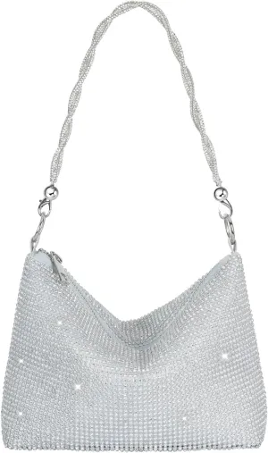 Evening Bags for Women Formal Rhinestone Wrislet Clutch Purse for Wedding Party Evening Handbag