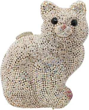 Evening Clutch Bags Bling Cocktail Party Rhinestone Handbag Crystal Cat Shape Crossbody bag