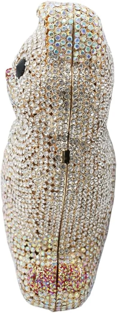 Evening Clutch Bags Bling Cocktail Party Rhinestone Handbag Crystal Cat Shape Crossbody bag