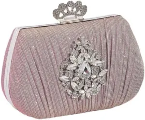 Fabric Art Pleated Evening Bag Women's Versatile Clutch Purses