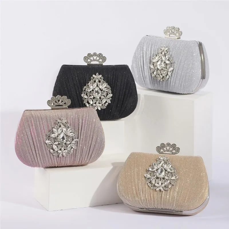 Fabric Art Pleated Evening Bag Women's Versatile Clutch Purses