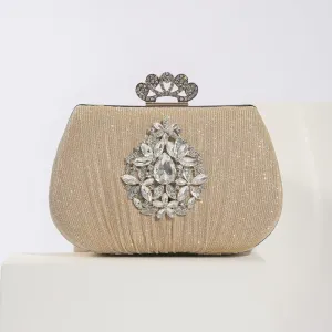 Fabric Art Pleated Evening Bag Women's Versatile Clutch Purses