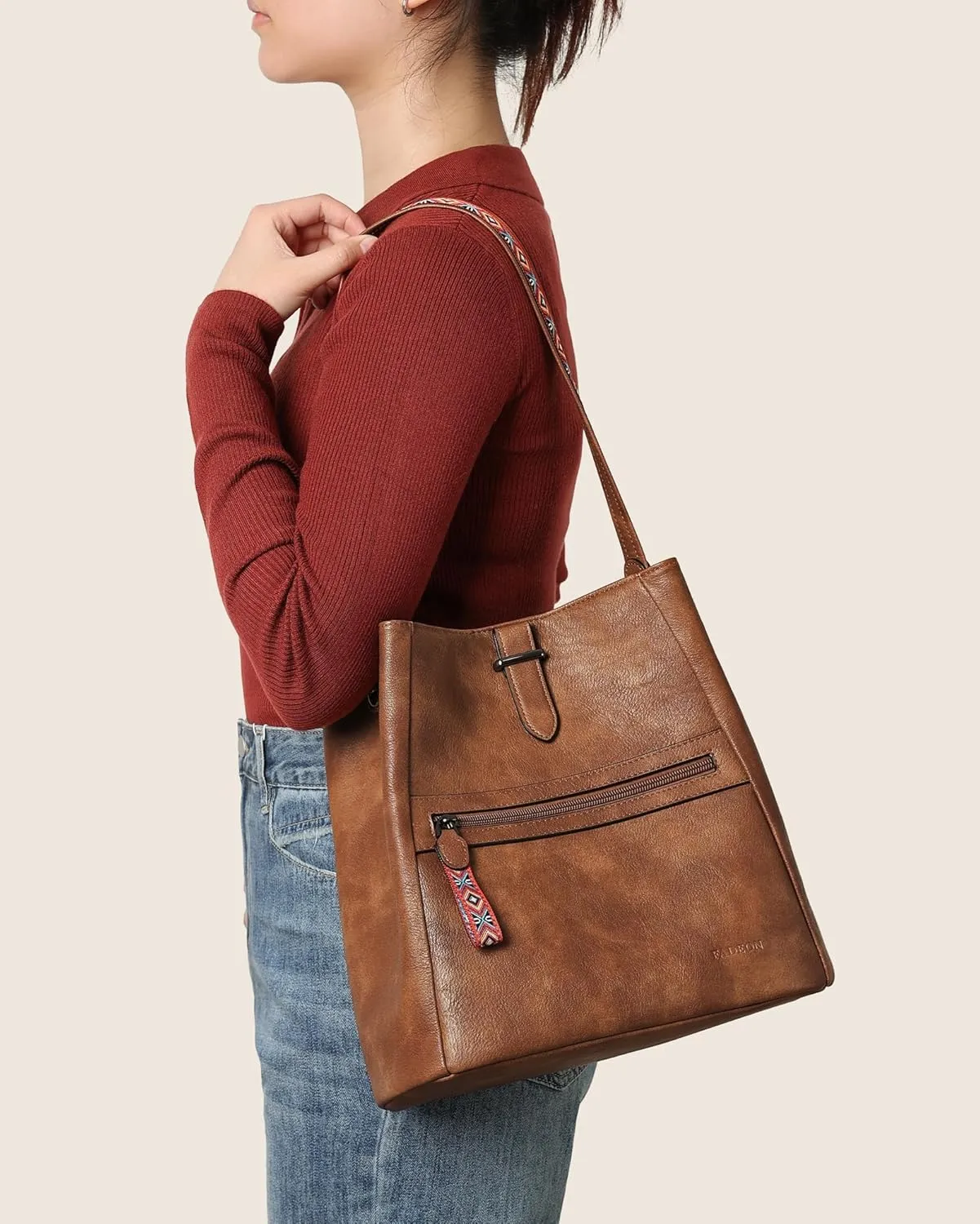 FADEON Bucket Bag for Women Purses and Handbags Designer Hobo Bags for Women Crossbody PU Leather Shoulder Bag Trendy