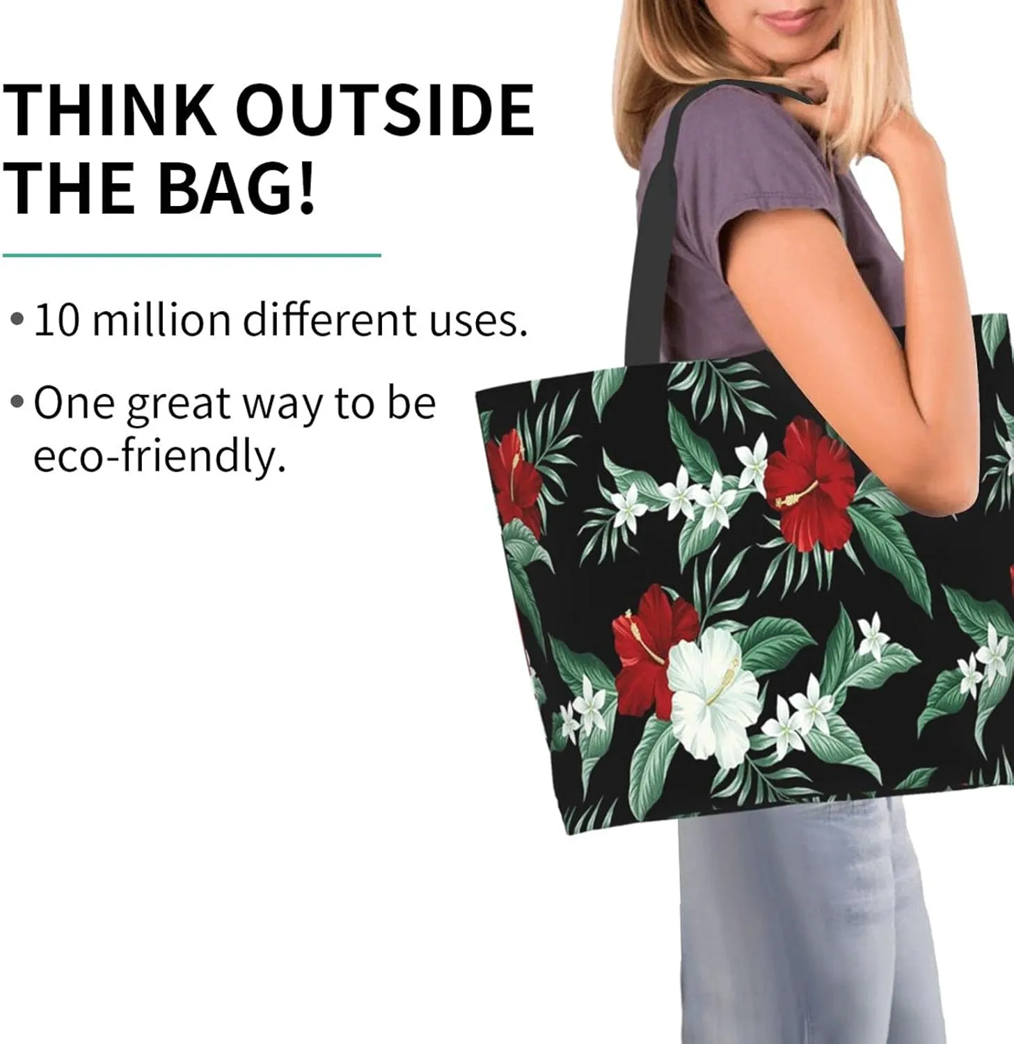 Famame Canvas Tote Bag Large Women Casual Shoulder Bag Handbag Reusable Multipurpose Shopping Grocery Bag For Outdoors…