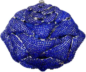 Fancy Rose Women Crystal Clutch Bags Wedding Rhinestone Classical Evening Bag Prom Cocktail Party Handbag and Purse