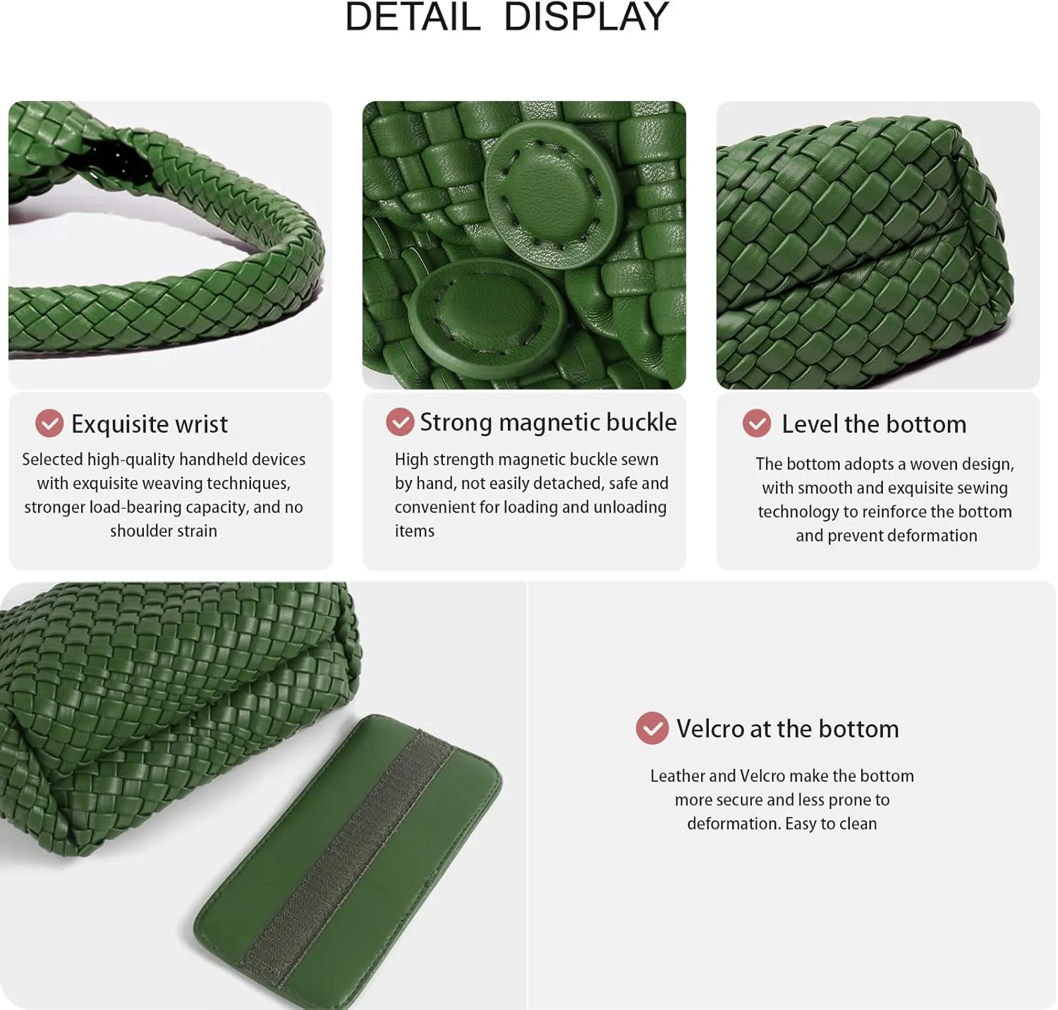 Fashion Designer Handbags and Purses, Women Shoulder Bag, Casual Hand Woven Shopping Tote Hobo, Ladies Underarm Bags