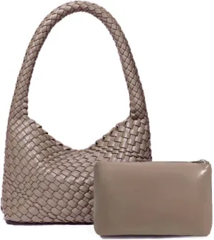 Fashion Designer Handbags and Purses, Women Shoulder Bag, Casual Hand Woven Shopping Tote Hobo, Ladies Underarm Bags