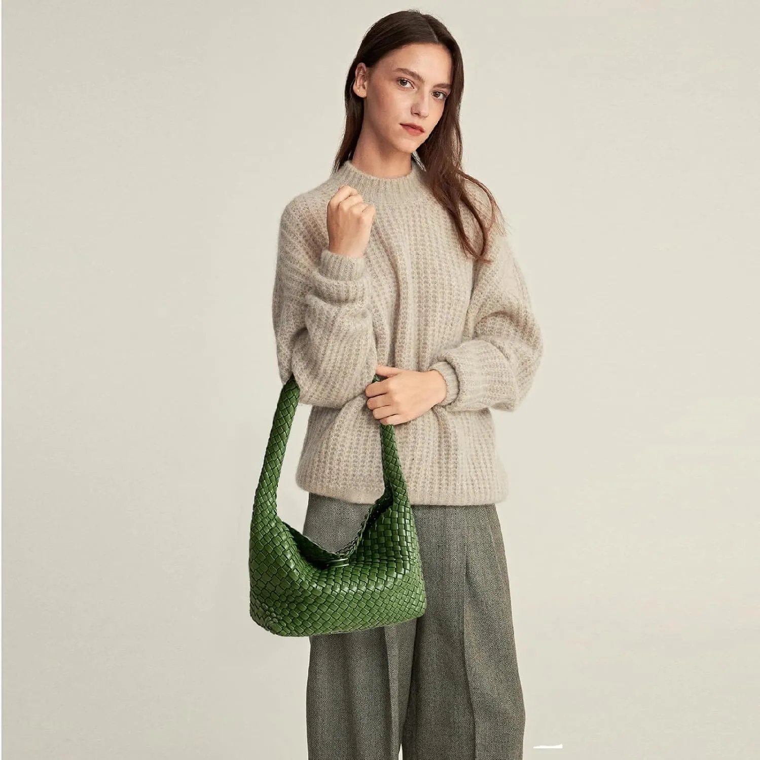 Fashion Designer Handbags and Purses, Women Shoulder Bag, Casual Hand Woven Shopping Tote Hobo, Ladies Underarm Bags