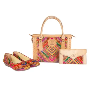 Fashion-Forward Matching Bags and Shoes | Tote Bag, Clutch Purse, and Elegant Ballet Shoes Nk-179