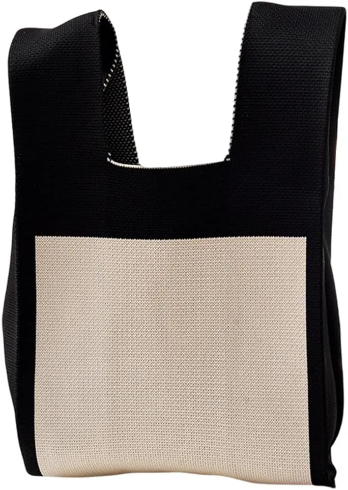 Fashion Woven Purse for Women Top-handle Shoulder Bag Soft, Woven Handbag Personalized Knit Bag with Niche Design