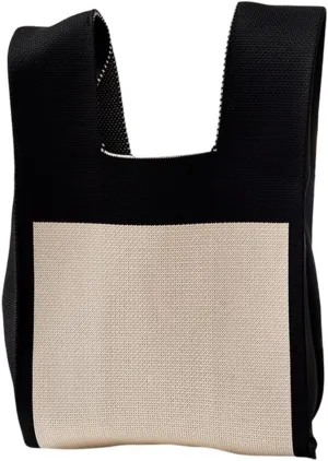 Fashion Woven Purse for Women Top-handle Shoulder Bag Soft, Woven Handbag Personalized Knit Bag with Niche Design