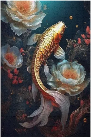 Fish 1000 Piece Jigsaw Puzzles for Adults Jigsaw Puzzles 1000 Pieces and Up Puzzle Game for Family Parent-Child Holiday Puzzles for Educational Gift for Women Men 29.5x19.7 Inch