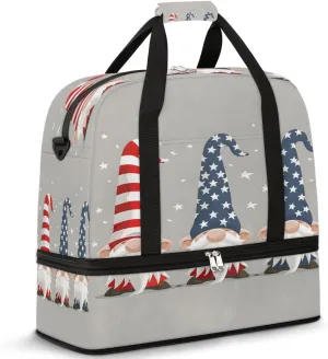 Flag Cute Dwarf Travel Duffle Bags With Shoes Compartment for Women Men Weekender Overnight Bag Foldable Sports Tote Gym Carry On Luggage Handlebag for Travel Yoga Hospital Workout