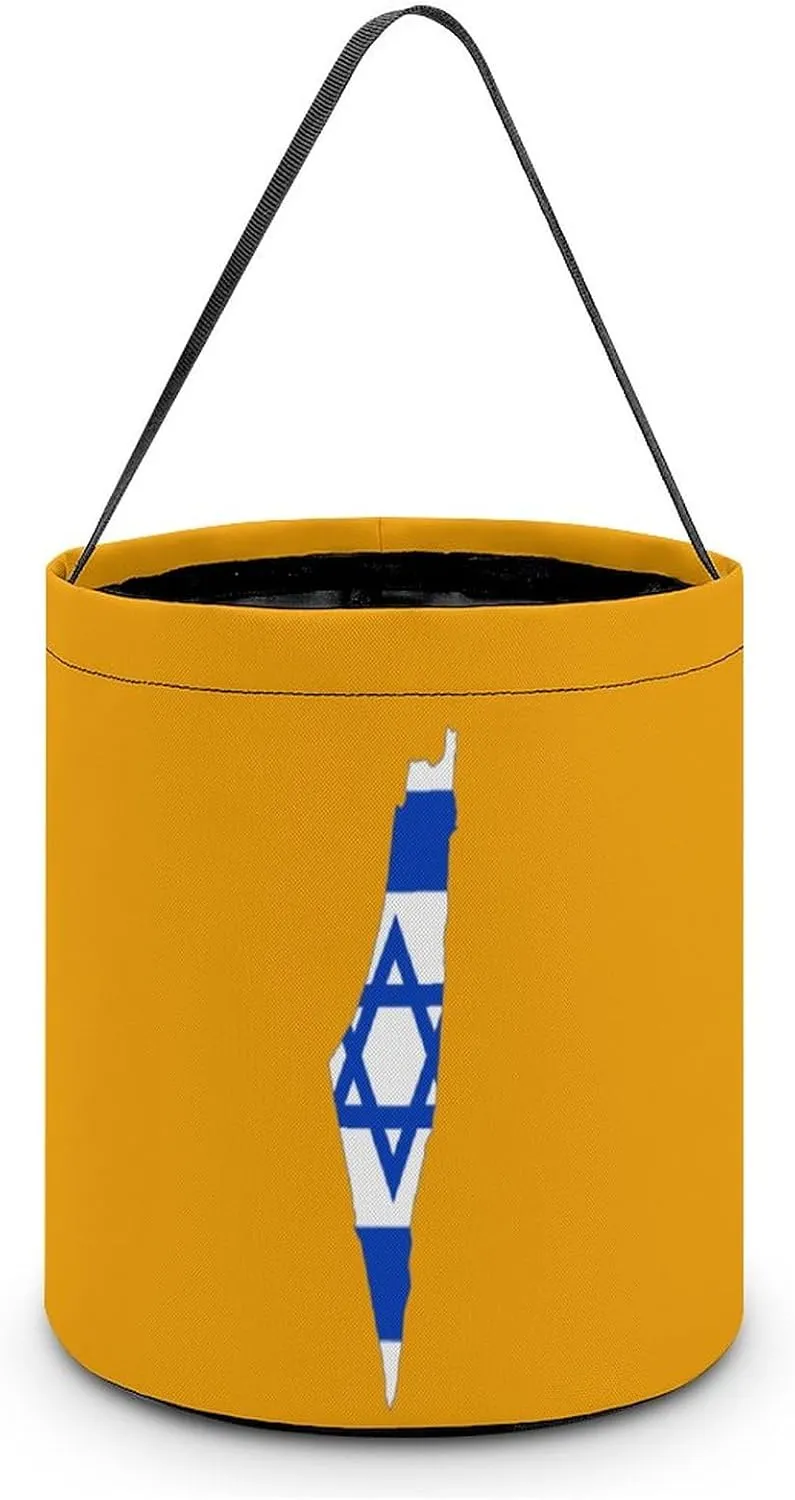 Flag Map of Israel Halloween Easter Trick Or Treat Bags for Candy Funny Candy Bucket Tote Bag Reusable Gift Bags, style, gtxgdrg546