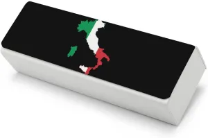 Flag Map of Italy Funny Glasses Case Hard Shell Eyeglasses Case Protector with Cleaning Cloth for Women and Men