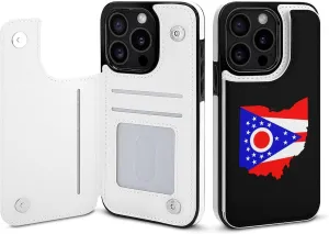 Flag Map of Ohio Wallet Mobilephone Case Protective Phone Case Shockproof Phone Cover Shell Compatible with iPhone 15 iPhone 15 Plus iPhone 15 Pro iPhone 15 Pro Max