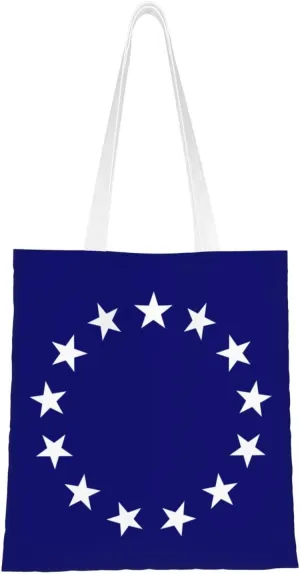 Flag of a United States Foreign Service Officer Tote Bag for Women Canvas Shopping Bags Reusable Large Capacity Casual Shoulder Handbags Grocery Bags DIY Gift Bags