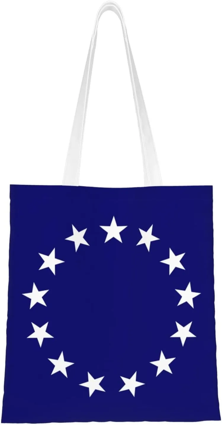 Flag of a United States Foreign Service Officer Tote Bag for Women Canvas Shopping Bags Reusable Large Capacity Casual Shoulder Handbags Grocery Bags DIY Gift Bags