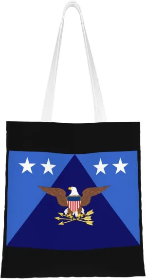 Flag of the U.S. Under Secretary of Defense Tote Bag for Women Canvas Shopping Bags Reusable Large Capacity Casual Shoulder Handbags Grocery Bags DIY Gift Bags