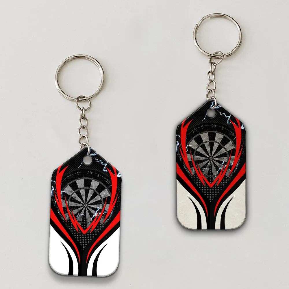 Flame Bullseye Dartboard Wolf And Darts Keychain For Dart Team Player