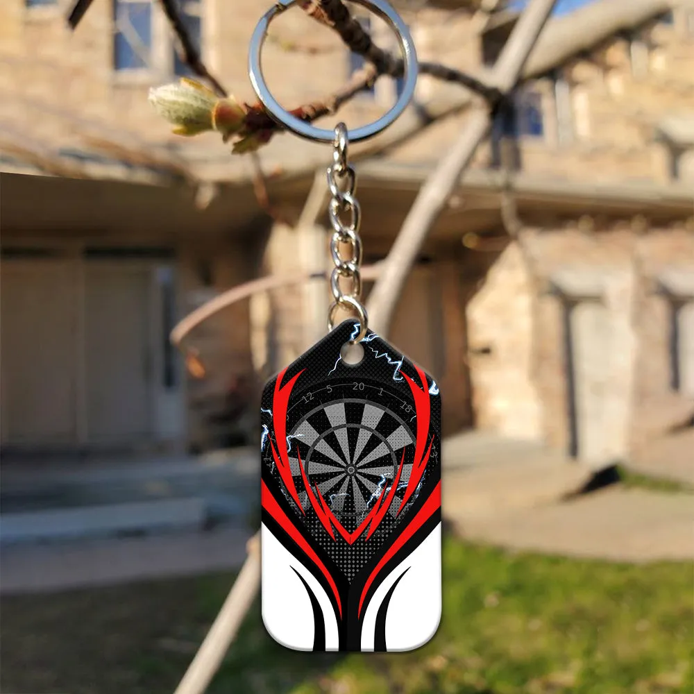 Flame Bullseye Dartboard Wolf And Darts Keychain For Dart Team Player