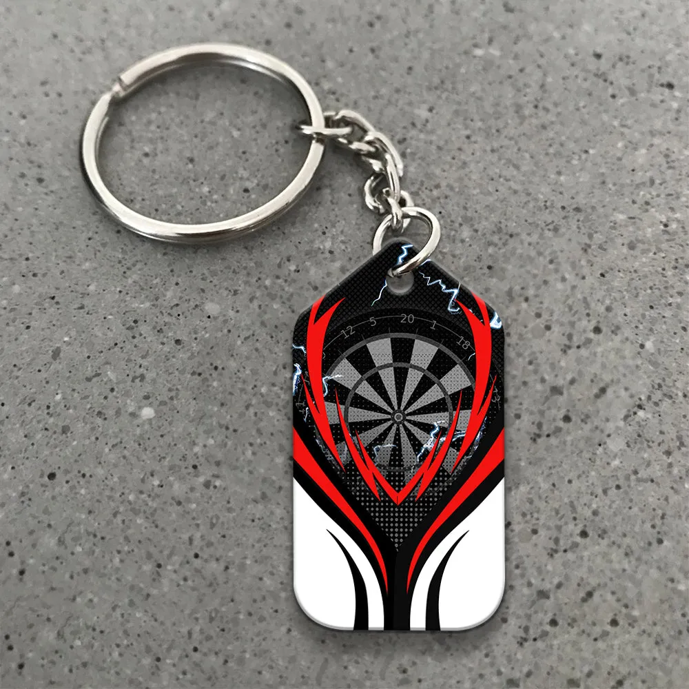Flame Bullseye Dartboard Wolf And Darts Keychain For Dart Team Player