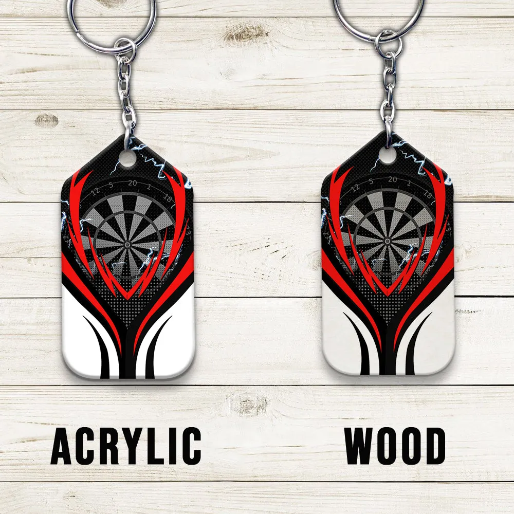 Flame Bullseye Dartboard Wolf And Darts Keychain For Dart Team Player