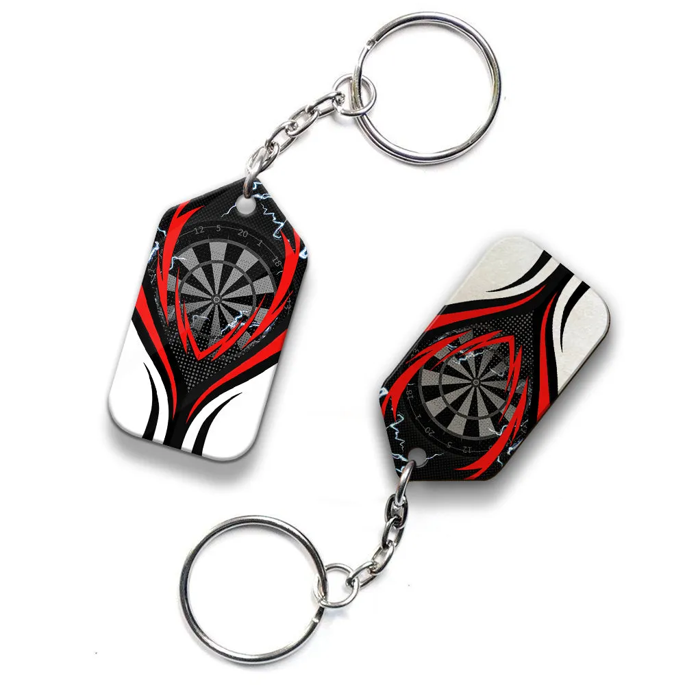 Flame Bullseye Dartboard Wolf And Darts Keychain For Dart Team Player