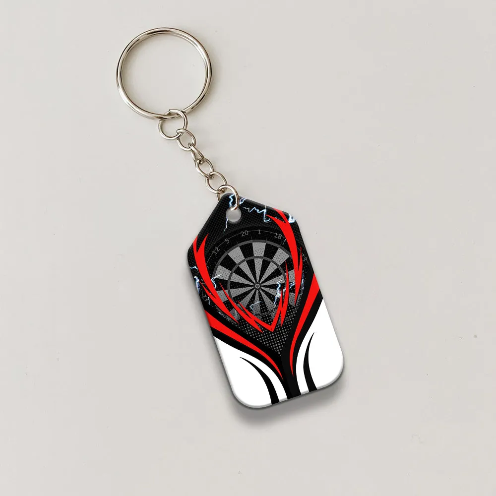 Flame Bullseye Dartboard Wolf And Darts Keychain For Dart Team Player