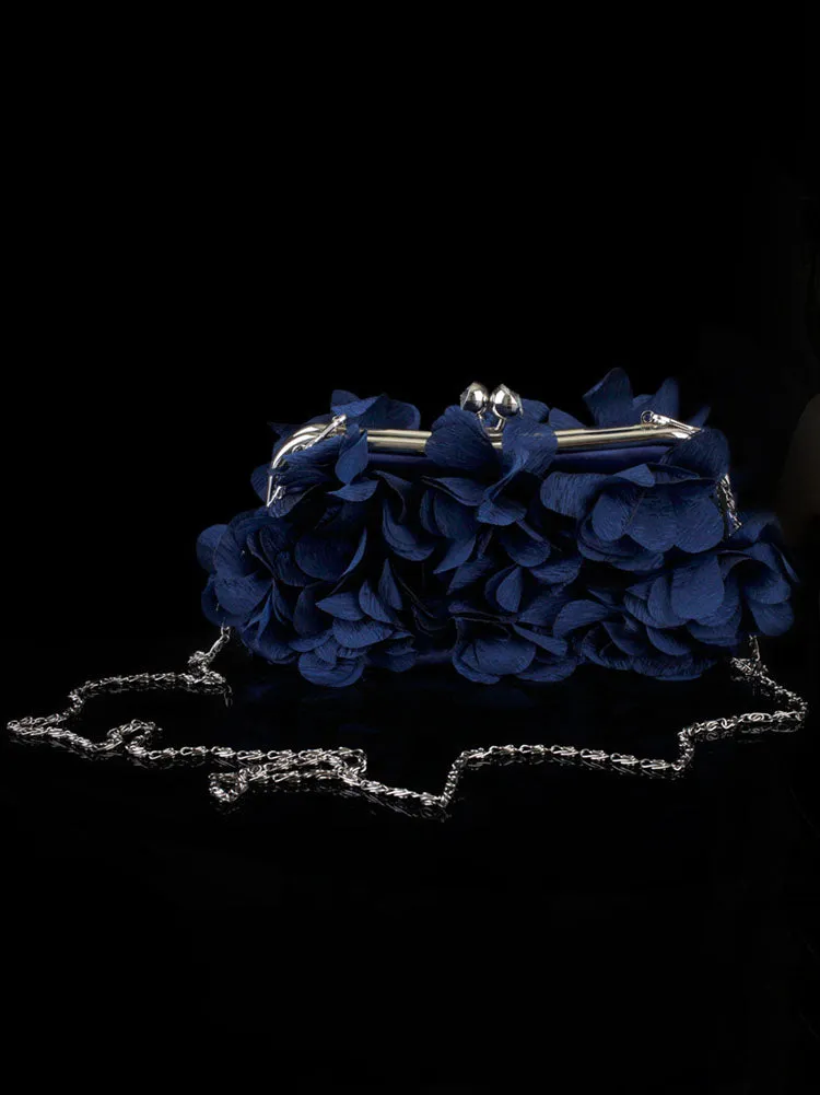 Floral Decor Kiss Lock Clutch