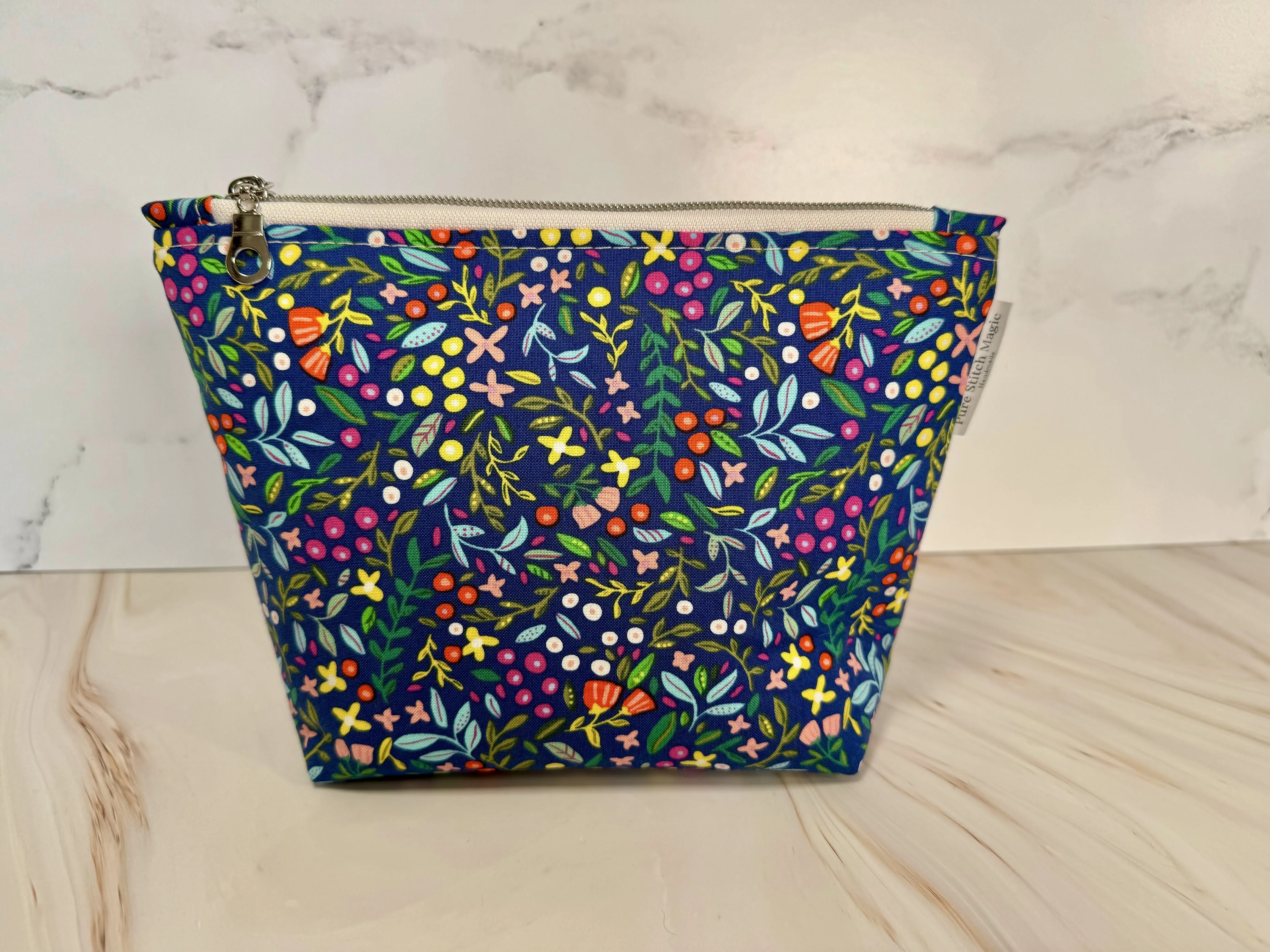 Floral Escape Makeup Pouch with Pink Interior