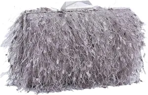 Fluffy Evening Shoulder Bridal Wedding Handbag Elegant Crossbody Small Clutch Purses for Women