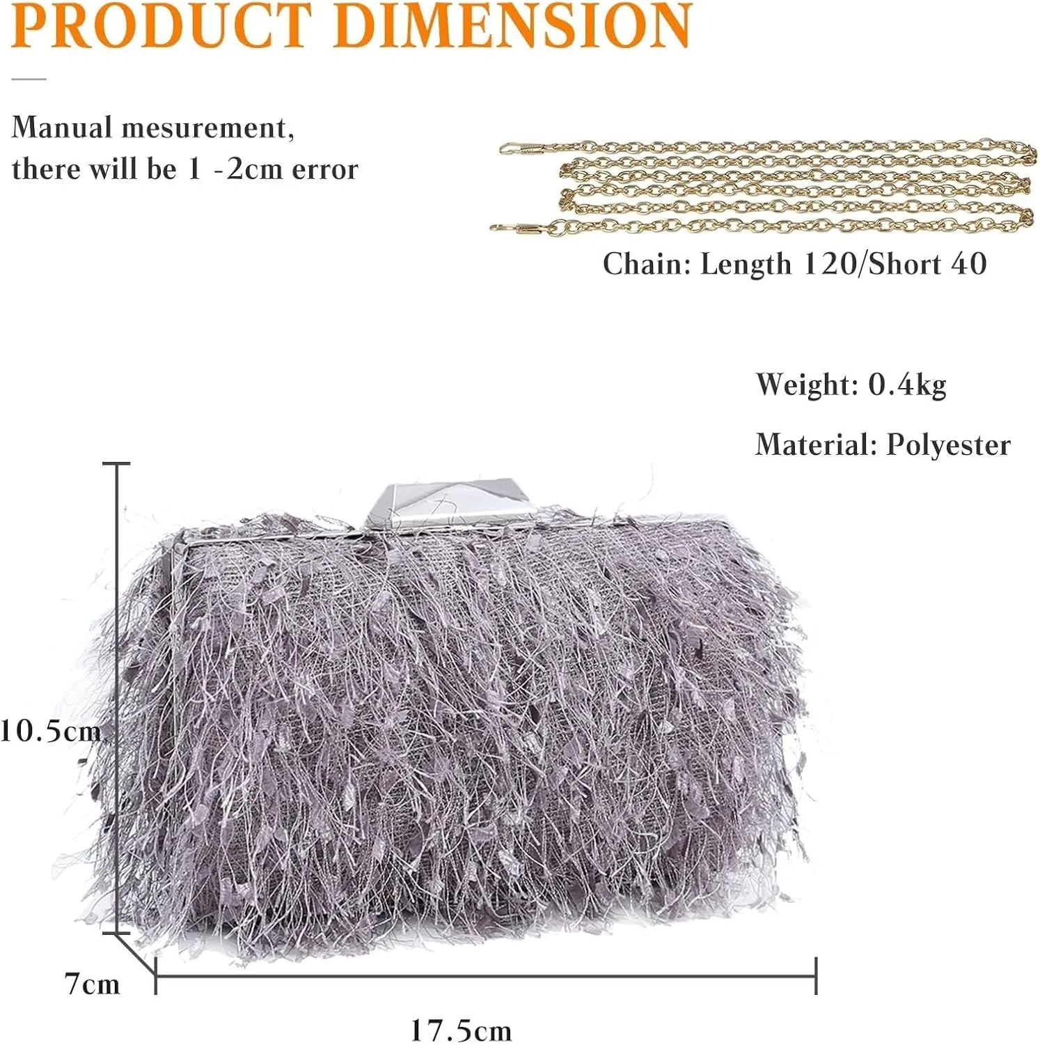 Fluffy Evening Shoulder Bridal Wedding Handbag Elegant Crossbody Small Clutch Purses for Women