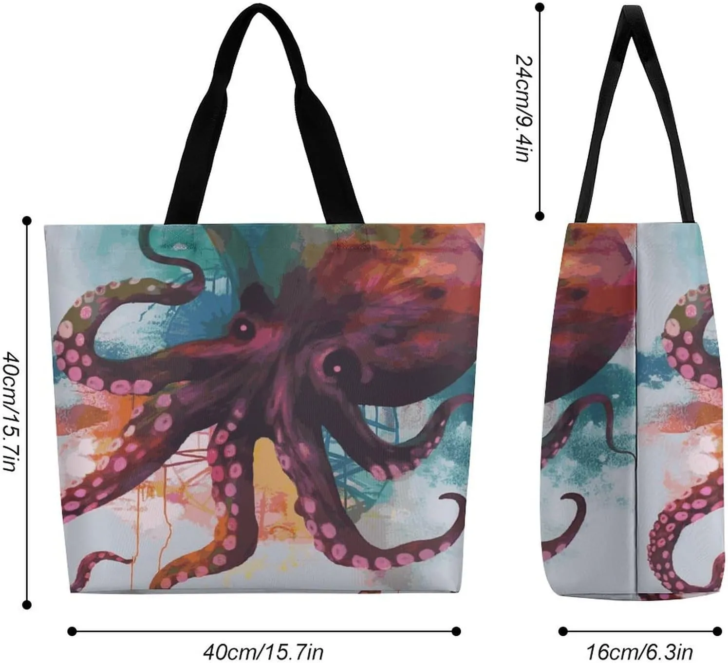 Foldable Grocery Bag Reusable Shopping Bag Cartoon Flamingo Tote Bag Casual Handbags for Work Shopping