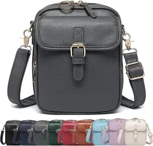 Forcipower Crossbody Bag, Vintage Shoulder Messenger Bags, 2025 Upgrade Anti-Theft Double-Layer Mini Crossbody Bags for Women