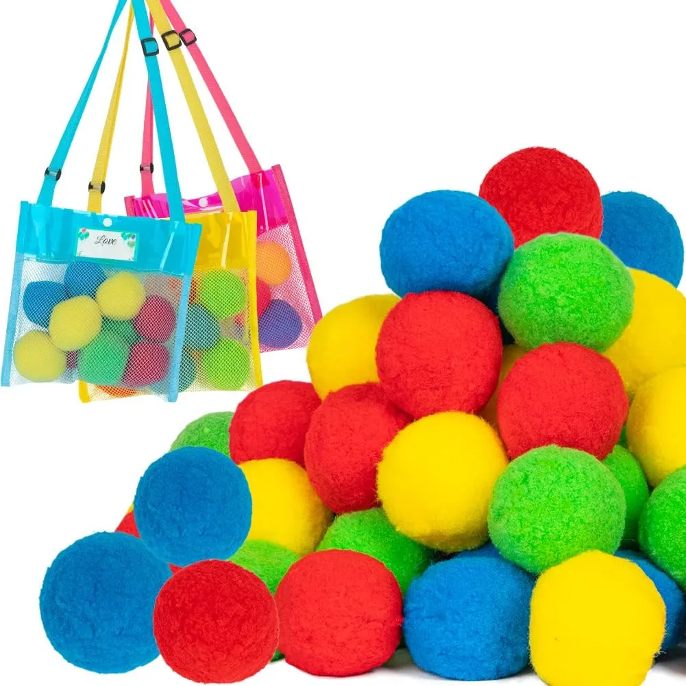 fozi cozi,52PCS Water Balls Toys with Mesh Beach Bag for Kids Ages 4-8 8-12,Summer Toys Reusable Water Balloons for Water Games