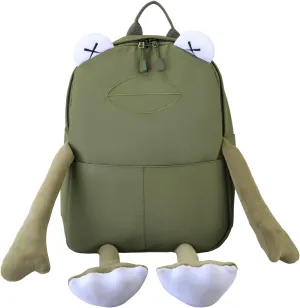 Frog Backpack Purse for Women - Student Frog Cartoon Bag Travel Daypack Casual Fashion Work Shopping Small Bag,Green