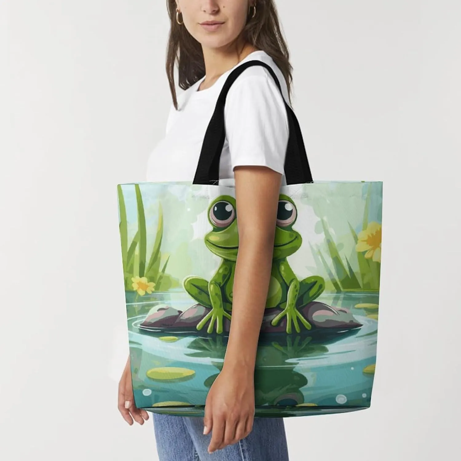 Funny Cute Squirrel Tote Bag for Women Reusable Grocery Shoulder Bag Shopping Bags for Travel, Groceries